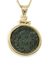 14k Gold Genuine Ancient Greek Coin Necklace (Dionysus; 98-117 A.D.)
