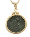 14k Gold Genuine Ancient Greek Coin Necklace (Dionysus; 98-117 A.D.)