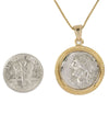 14k Gold Genuine Ancient Roman Coin Necklace (Jupiter; 106 B.C.)