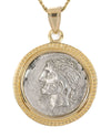 14k Gold Genuine Ancient Roman Coin Necklace (Jupiter; 106 B.C.)