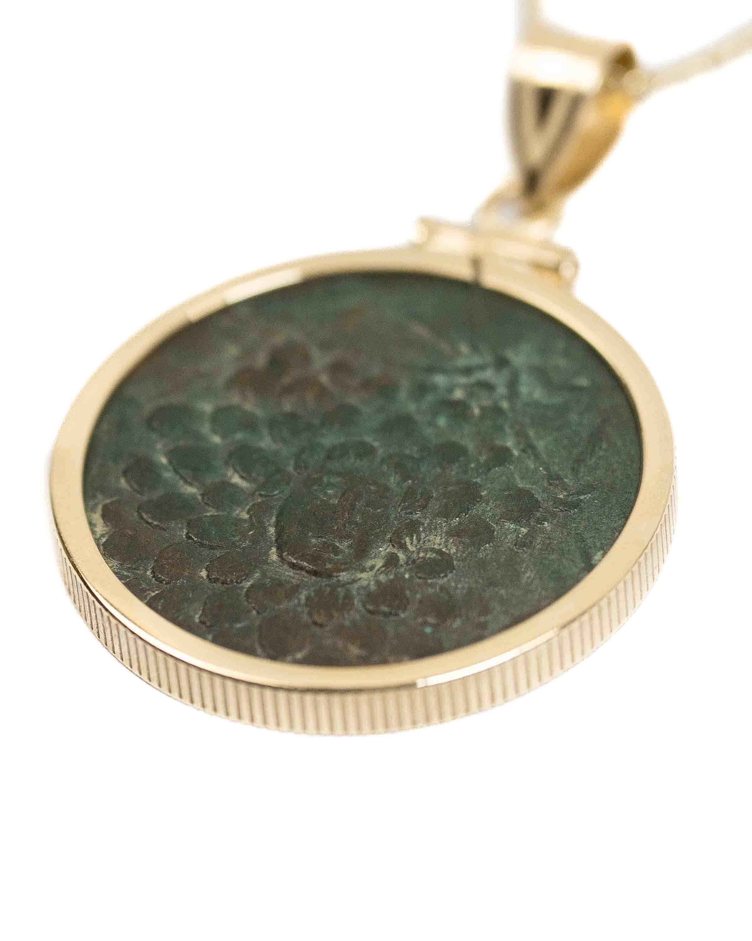 14k Gold Genuine Ancient Greek Coin Necklace (Medusa; 85-65 B.C.)