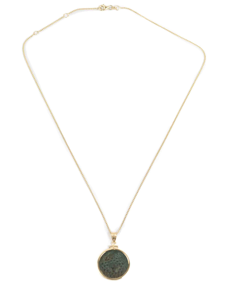 14k Gold Genuine Ancient Greek Coin Necklace (Medusa; 85-65 B.C.)