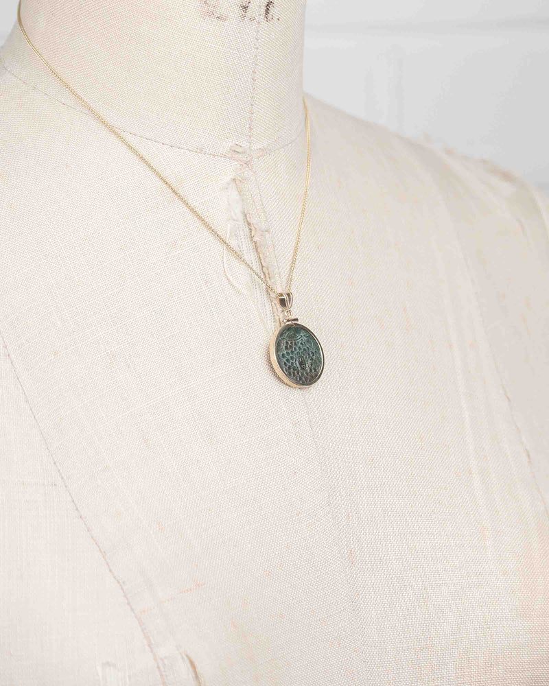 14k Gold Genuine Ancient Greek Coin Necklace (Medusa; 85-65 B.C.)