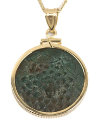 14k Gold Genuine Ancient Greek Coin Necklace (Medusa; 85-65 B.C.)