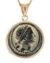 14k Gold Genuine Ancient Greek Coin Necklace (Persephone; 200-100 B.C.)