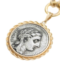 14k Gold Genuine Ancient Greek Coin Necklace (Persephone; 310-305 B.C.)