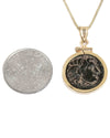 14k Gold Genuine Ancient Greek Coin Necklace (Winged Medusa; 312-281 B.C.)