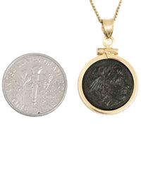 14k Gold Genuine Ancient Greek Coin Necklace (Winged Medusa; 312-281 B.C.)