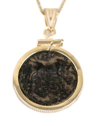 14k Gold Genuine Ancient Greek Coin Necklace (Winged Medusa; 312-281 B.C.)