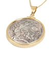 14k Gold Genuine Ancient Greek Coin Necklace (Zeus; 318-317 B.C.)