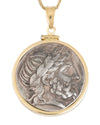14k Gold Genuine Ancient Greek Coin Necklace (Zeus; 318-317 B.C.)