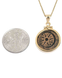14k Gold Genuine Ancient Judaean/Biblical Coin Necklace (Widow's Mite; 103-73 B.C.)