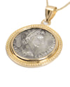 14k Gold Genuine Ancient Roman Coin Necklace (Augustus; 27 B.C.-14 A.D.)