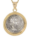 14k Gold Genuine Ancient Roman Coin Necklace (Augustus; 27 B.C.-14 A.D.)