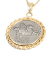 14k Gold Genuine Ancient Roman Coin Necklace (Pegasus/Bacchus; 90 B.C.)