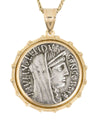 14k Gold Genuine Ancient Roman Coin Necklace (Concordia; 62 B.C.)