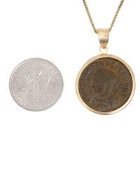 14k Gold Genuine Ancient Roman Coin Necklace (Constantine the Great; 317-337 A.D.)