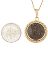 14k Genuine Ancient Roman Constantinople Commemorative Coin Necklace (Winged Victory; 330-354 A.D.)