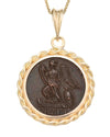 14k Genuine Ancient Roman Constantinople Commemorative Coin Necklace (Winged Victory; 330-354 A.D.)