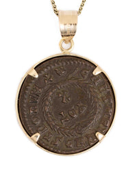 14k Gold Genuine Ancient Roman Coin Necklace (Crispus; 317-326 A.D.)