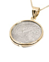 14k Gold Genuine Ancient Roman Coin Necklace (Flora; 53 B.C.)