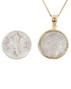 14k Gold Genuine Ancient Roman Coin Necklace (Flora; 53 B.C.)
