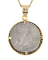 14k Gold Genuine Ancient Roman Coin Necklace (Flora; 53 B.C.)