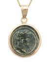 14k Gold Genuine Ancient Roman Coin Necklace (Hermes; 180-218 A.D.)