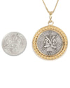 14k Gold Genuine Ancient Roman Coin Necklace (Janus; 120 B.C.)