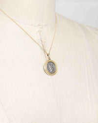 14k Gold Genuine Ancient Roman Coin Necklace (Janus; 120 B.C.)