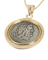 14k Gold Genuine Ancient Roman Coin Necklace (Jupiter; 80 B.C.)