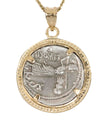 14k Gold Genuine Ancient Roman Coin Necklace (Jupiter; 80 B.C.)