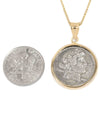 14k Gold Genuine Ancient Roman Coin Necklace (Liber/Dionysus; 78-75 B.C.)
