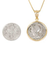 14k Gold Genuine Ancient Roman Coin Necklace (Minerva; 100 B.C.)