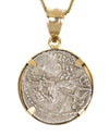 14k Gold Genuine Ancient Roman Coin Necklace (Minerva; 100 B.C.)
