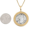 14k Gold Genuine Ancient Roman Coin Necklace (Pax/Octavian; 44-27 B.C.)