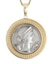 14k Gold Genuine Ancient Roman Coin Necklace (Pax/Octavian; 44-27 B.C.)