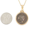 14k Gold Genuine Ancient Roman Coin Necklace (Roma; 111-110 B.C.)