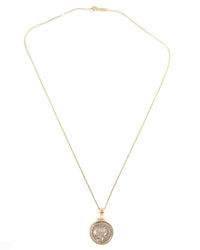 14k Gold Genuine Ancient Roman Coin Necklace (Roma; 111-110 B.C.)