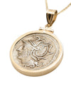 14k Gold Genuine Ancient Roman Coin Necklace (Roma; 104 B.C.)