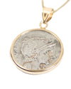 14k Gold Genuine Ancient Roman Coin Necklace (Roma; 109-108 B.C.)