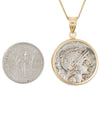 14k Gold Genuine Ancient Roman Coin Necklace (Roma; 109-108 B.C.)