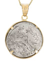 14k Gold Genuine Ancient Roman Coin Necklace (Roma; 109-108 B.C.)
