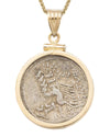 14k Gold Genuine Ancient Roman Coin Necklace (Roma; 104 B.C.)