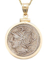 14k Gold Genuine Ancient Roman Coin Necklace (Roma; 104 B.C.)