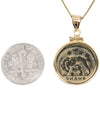 14k Gold Genuine Ancient Constantinople Commemorative Coin Necklace (Romulus & Remus; 310-337 A.D.)