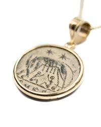 14k Gold Genuine Ancient Constantinople Commemorative Coin Necklace (Romulus & Remus; 300-354 A.D.)