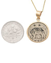 14k Gold Genuine Ancient Constantinople Commemorative Coin Necklace (Romulus & Remus; 300-354 A.D.)