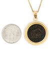 14k Gold Genuine Ancient Constantinople Commemorative Coin Necklace (Romulus & Remus; 330-354 A.D.)