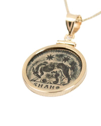 14k Gold Genuine Ancient Constantinople Commemorative Coin Necklace (Romulus & Remus; 310-337 A.D.)